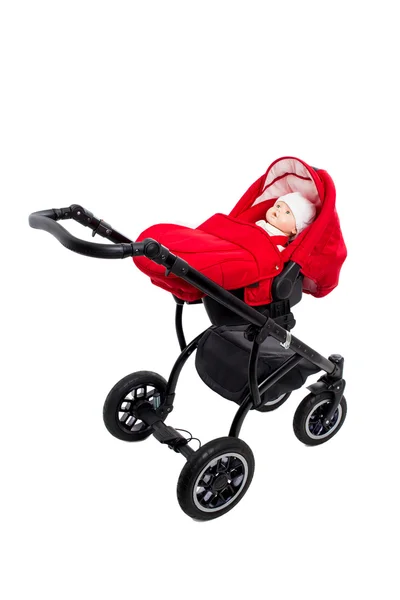 Red modern pram — Stock Photo, Image