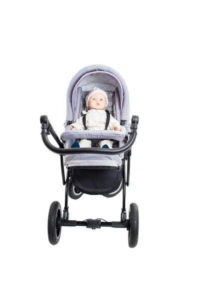 Neuer grauer moderner Kinderwagen — Stockfoto