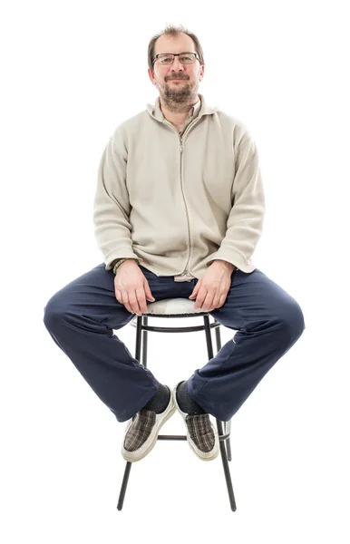 Confident male model on chair. — Stock Photo, Image