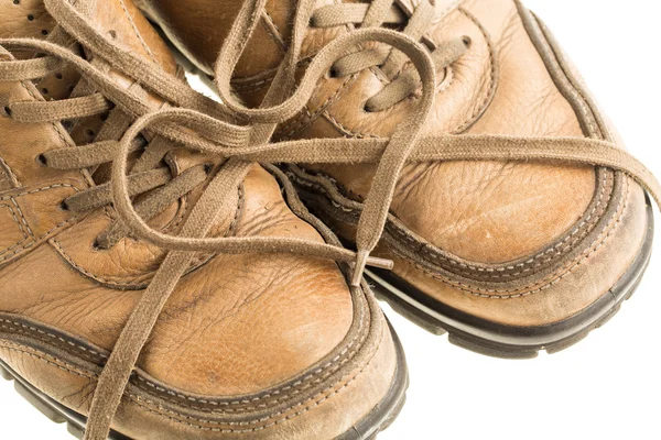 Pair of old leather boots. — Stock Photo, Image