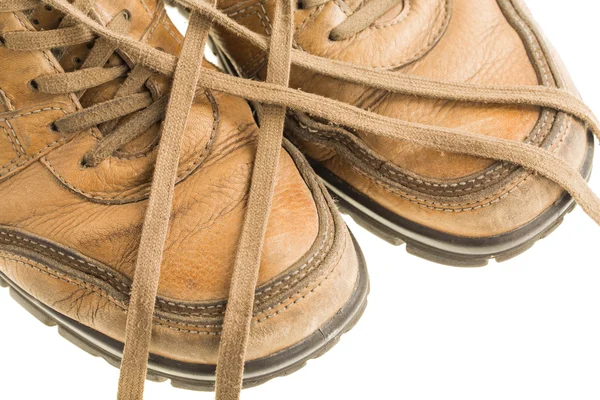 Closeup staré kožené boty. — Stock fotografie