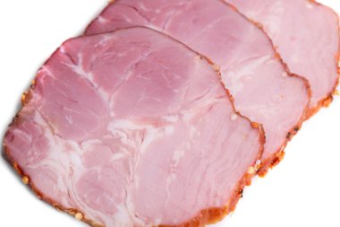 Baharat ile lezzetli füme domuz jambon.