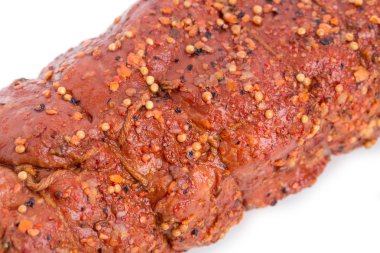 Baharat ile lezzetli füme domuz jambon.