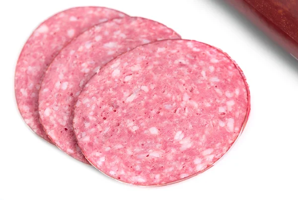 Delicious sliced italian salami sausage. — Stock Photo, Image