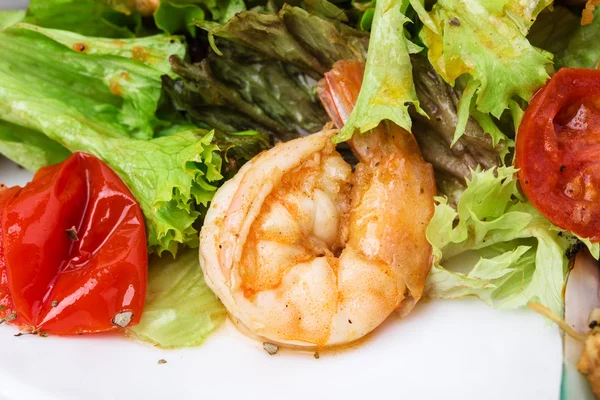 Delicious warm seafood salad. — Stock Photo, Image