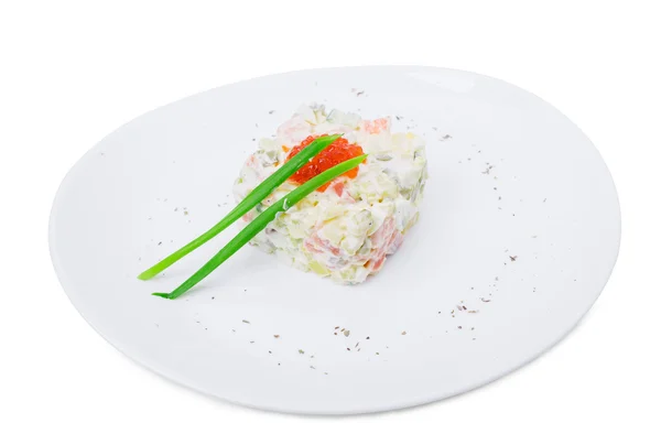 Traditonal olivier salada russa . — Fotografia de Stock