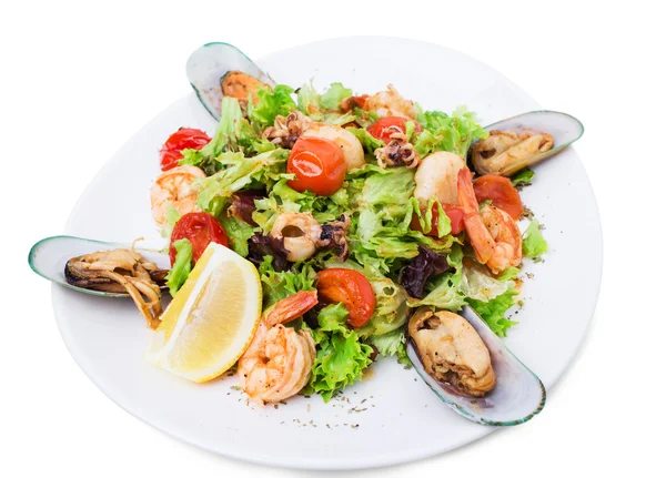 Deliziosa insalata di frutti di mare caldi . — Foto Stock