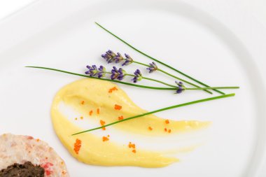 Somon tartar için lezzetli Mus.