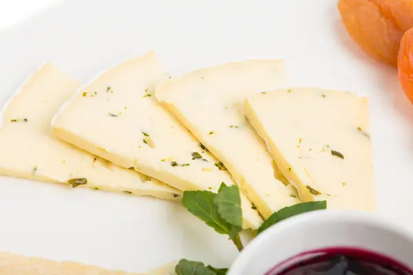 Closeup of delicious sliced mold cheese. — Stock Photo, Image