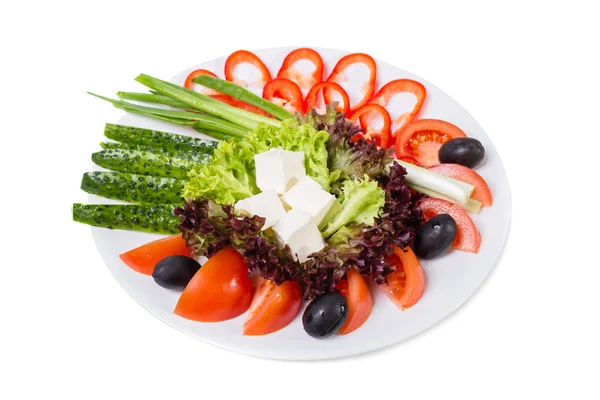 Świeżych warzyw przekąski i serem feta. — Zdjęcie stockowe