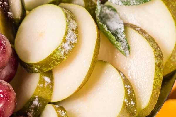 Closeup of delicious sliced pears. — Stock Photo, Image