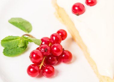 Limon pasta tatlı krem closeup ile.