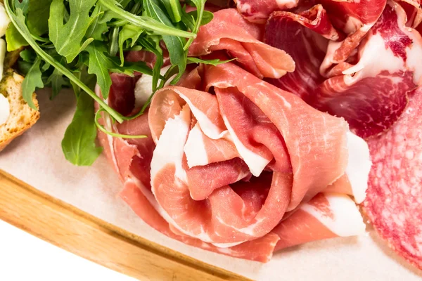 Traditional tuscan antipasto platter closeup. — Stock Photo, Image