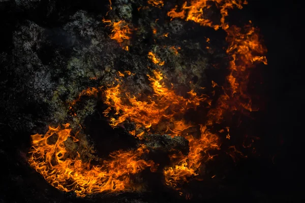 Rött och gult burning flames. — Stockfoto