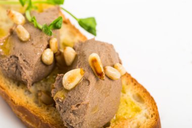 Tavuk karaciğer pate lezzetli bruschetta.