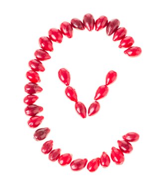 Kızılcık çilek mektup C ve C vitamini olarak V şeklinde.