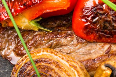 Meksika sığır eti biftek ızgara sebzeli.