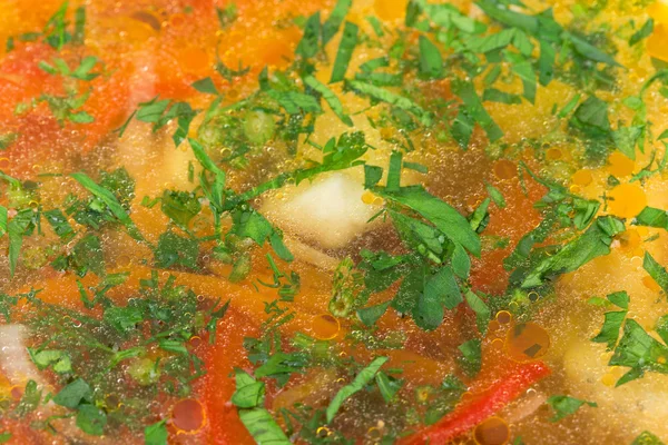 サーモンと野菜入り魚のスープ. — ストック写真