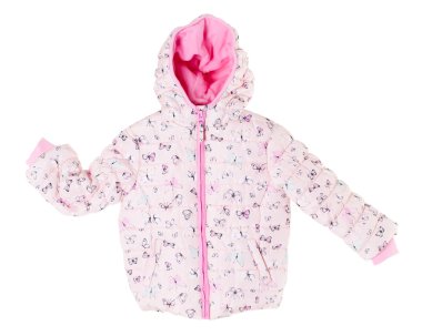 Parlak çocuk pembe kış ceket.