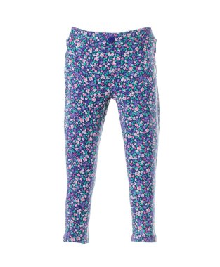 Çiçek desenli mavi jeans.