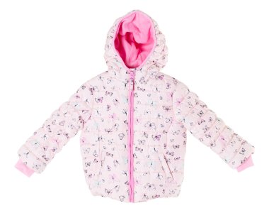 Parlak çocuk pembe kış ceket.