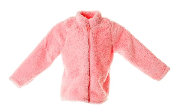 Pink faux fur jacket for girls. — Stock Photo, Image