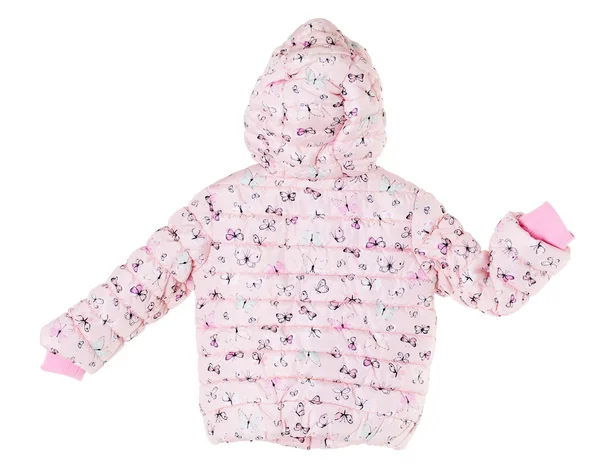 Heldere Kinder roze winter jas. — Stockfoto