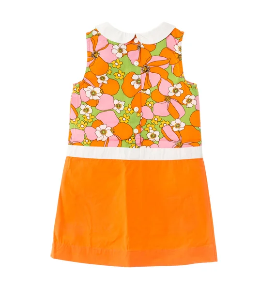 Vestido laranja com padrão floral . — Fotografia de Stock