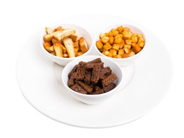 Çeşitli sabit chucks snack.