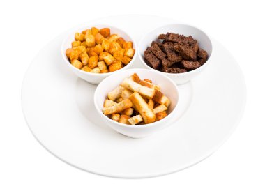 Çeşitli sabit chucks snack.