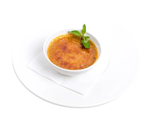 Delicious french dessert cream brulee. — Stock Photo, Image