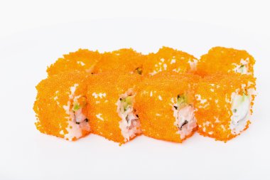 Lezzetli suşi rulo kar Yengeç ile.