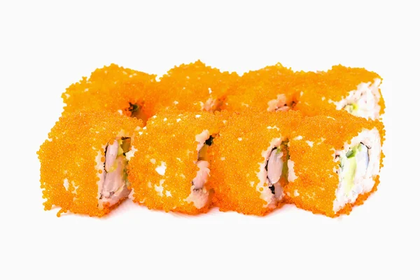 Delizioso rotolo di sushi con granchio di neve . — Foto Stock