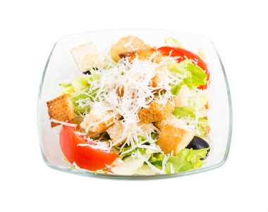 Lezzetli sebze salatası kruton ve peynir.