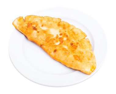 Kuzu eti ile geleneksel kızarmış pasta cheburek.