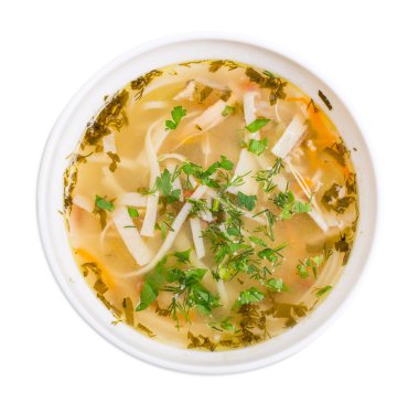 Geleneksel Moldova tavuk çorbası noodles ile.