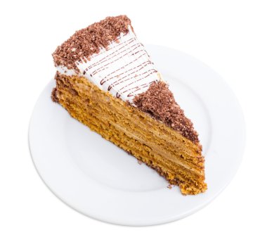 Rendelenmiş çikolata ve ceviz ile lezzetli pasta.