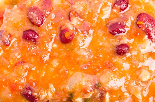 Stewed pork fillet with red beans closeup. Stock Image