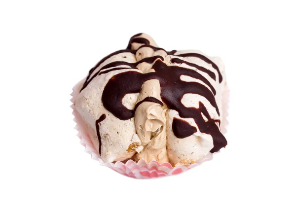 Delicioso pastel de merengue con chocolate . —  Fotos de Stock