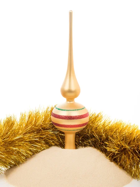 Albero di Natale topper e fili di lame d'oro . — Foto Stock