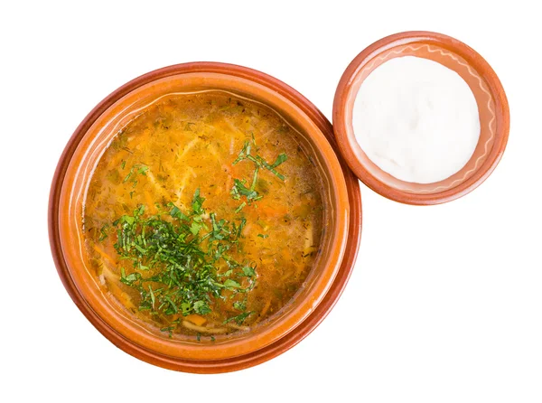 Traditionelle Hühnersuppe. — Stockfoto