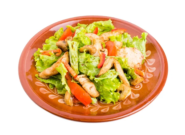 Delicious chicken salad with mushrooms. — Stock Photo, Image