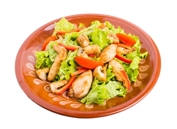 Delicious chicken salad with mushrooms. — Stock Photo, Image