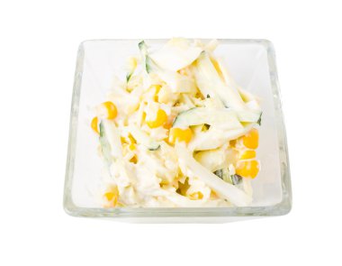 Mısır salatalık ve yumurta salatası.