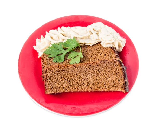 Ψωμί σίκαλης με λίπος χοιρινό κιμά. — Φωτογραφία Αρχείου