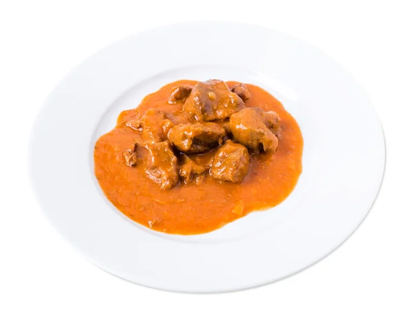 Deliciosa carne de res en salsa de tomate . — Foto de Stock
