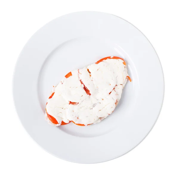 Chicken fillet covered with soft cream. — Stock Photo, Image