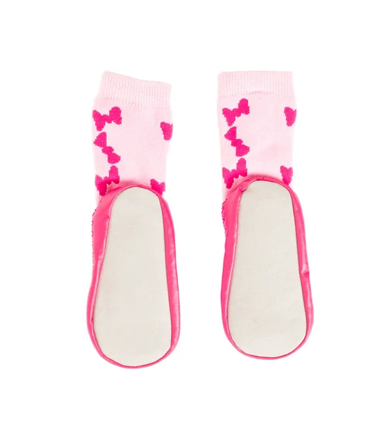 Chaussures douces roses pour bébés . — Photo