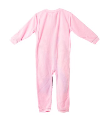 Pembe yün pijama. Arka yüzü.