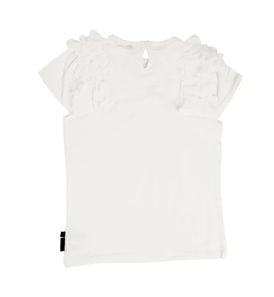 White cotton frilled t-shirt. — Stock Photo, Image